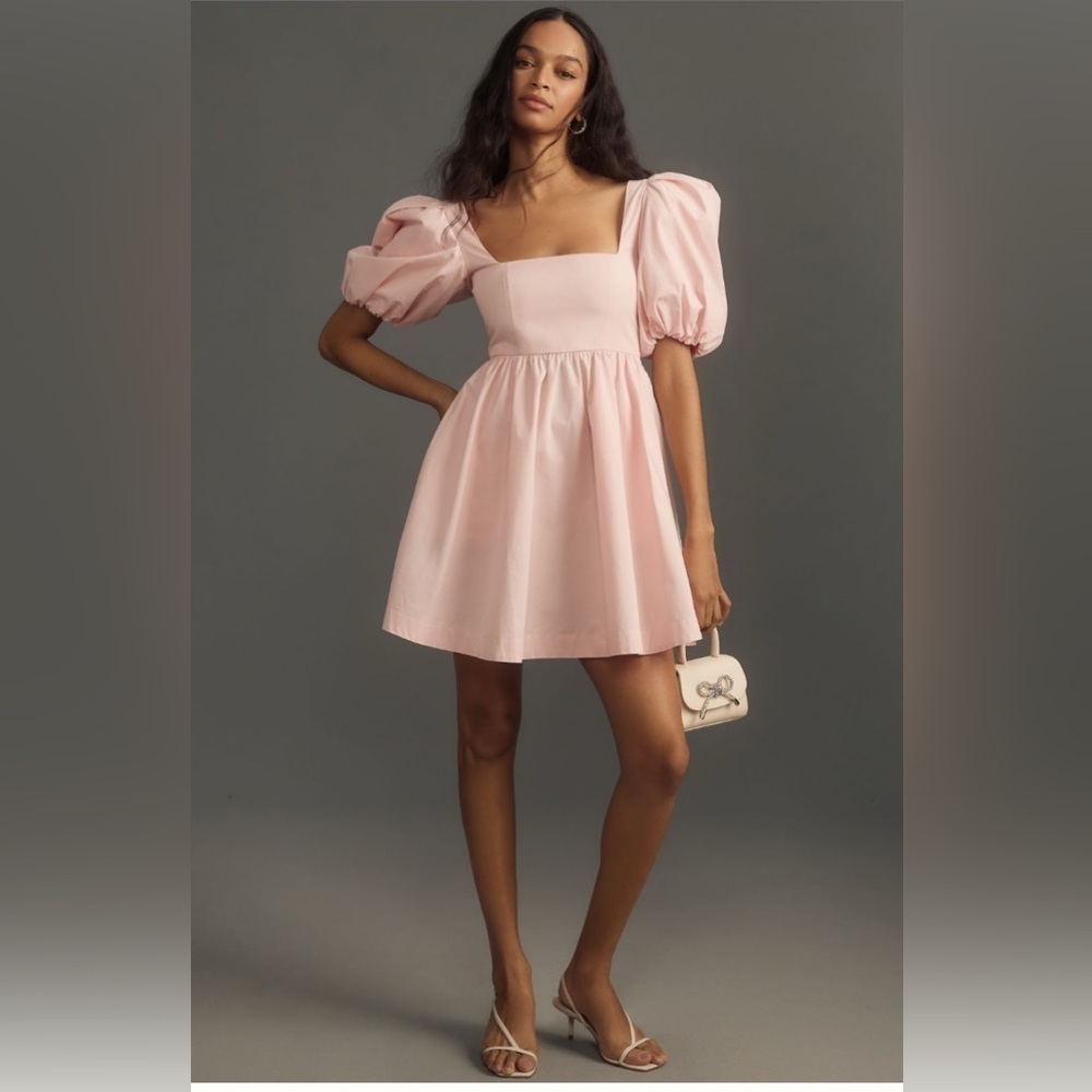 Maeve pink puff sleeve dress size XS new